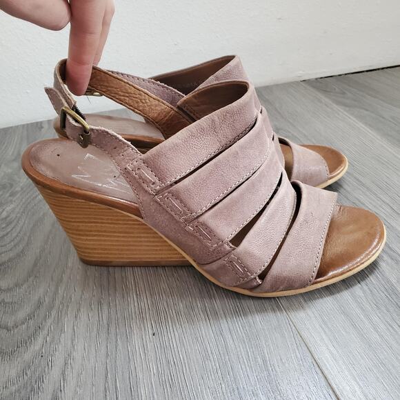 Miz Mooz Shoes Womens Size 40 EU Kenmare Wedge Sandals Slingback Leather Mauve - Picture 1 of 14